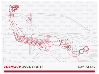 BRAVO SNORKEL FORD RANGER PX (2023 - ) REF. SFRG